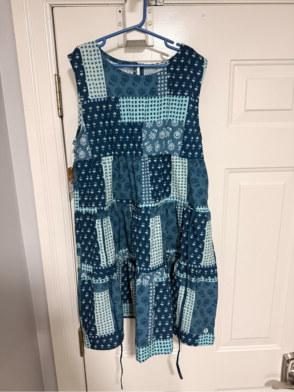 Patchwork activewear dress / bathing suit coverup